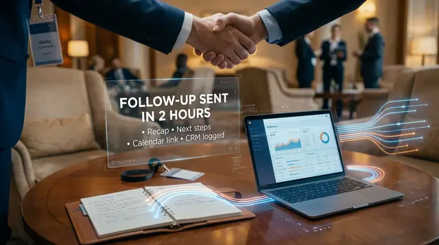 email follow up ai agents for data centers and digial infrastructure - image of two people shaking hands and the email is scheduled through the ai agent.