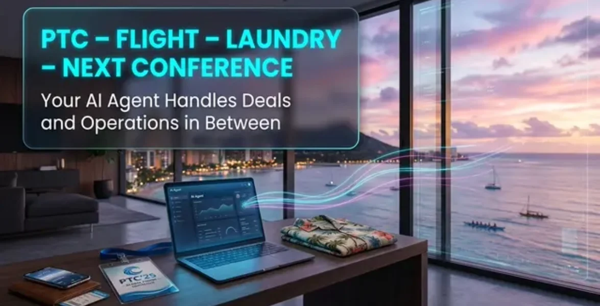 AI AGENTS FOR DATA CENTERS - at a industry conference example in a hotel room in Hawaii at ptc conference