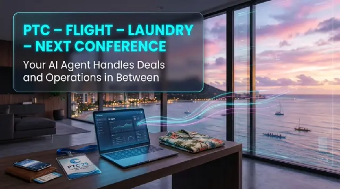 AI AGENTS FOR DATA CENTERS - at a industry conference example in a hotel room in Hawaii at ptc conference