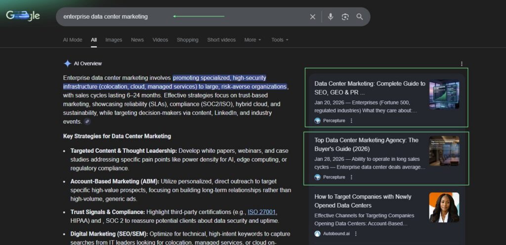Enterprise Data Center Marketing and PR - Percepture Case Study
