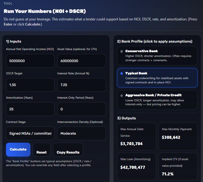 Data Center Financing Structures. Comparison Calculator - Percepture Data Center Marketing Agency