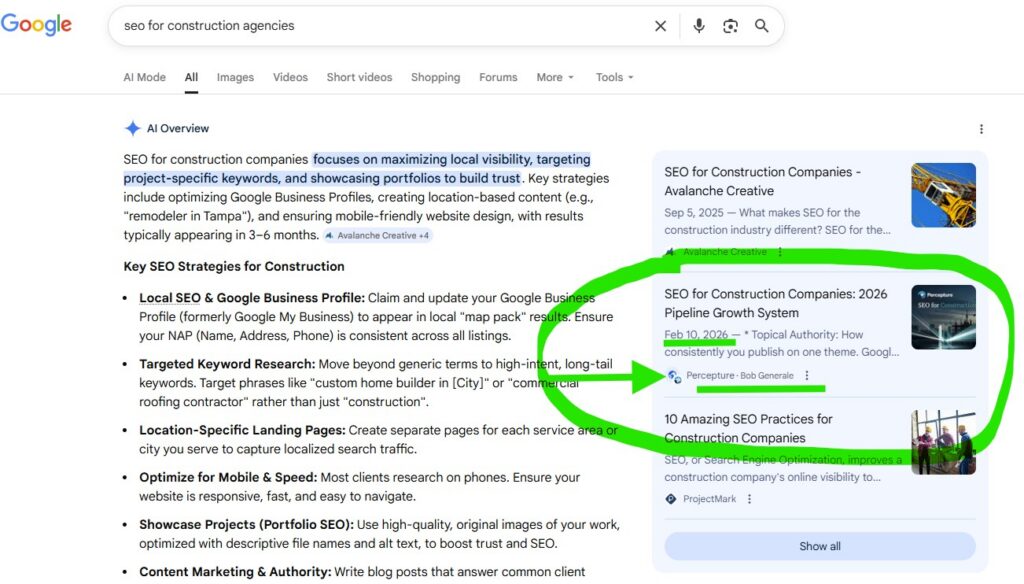 Digital PR ranking examples in AI with author Bob Generale