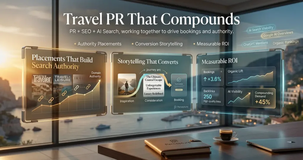 Travel PR Compounds with media placement, storytelling and measuring ROI - this is Travel PR in 2026