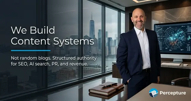 Content marketing NJ agency - Thor Harris in NJ office discussing content systems