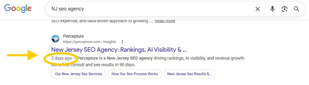 NJ content marketing agency rankings - 2 days for content marketing to rank in AI and Google