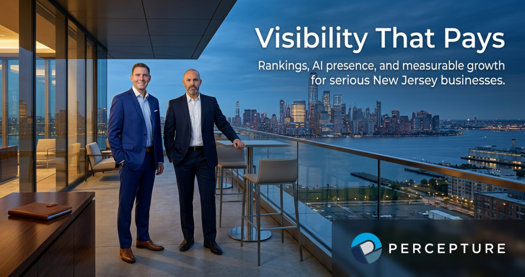 NJ SEO offices in Hoboken overlooking the NYC skyline with Bob Generale and Thor Harris