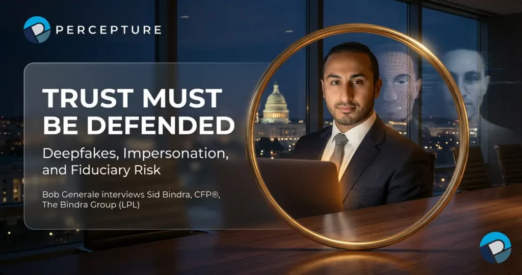Sid Bindra, CFP, and Bob Generale are discussing deepfakes, impersonation, and fiduciary risk management in the 2026 AI wealth management landscape.