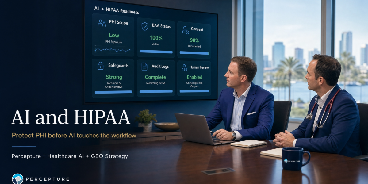 Percepture consulting strategy overview for maintaining HIPAA-compliant healthcare AI and protecting patient privacy.