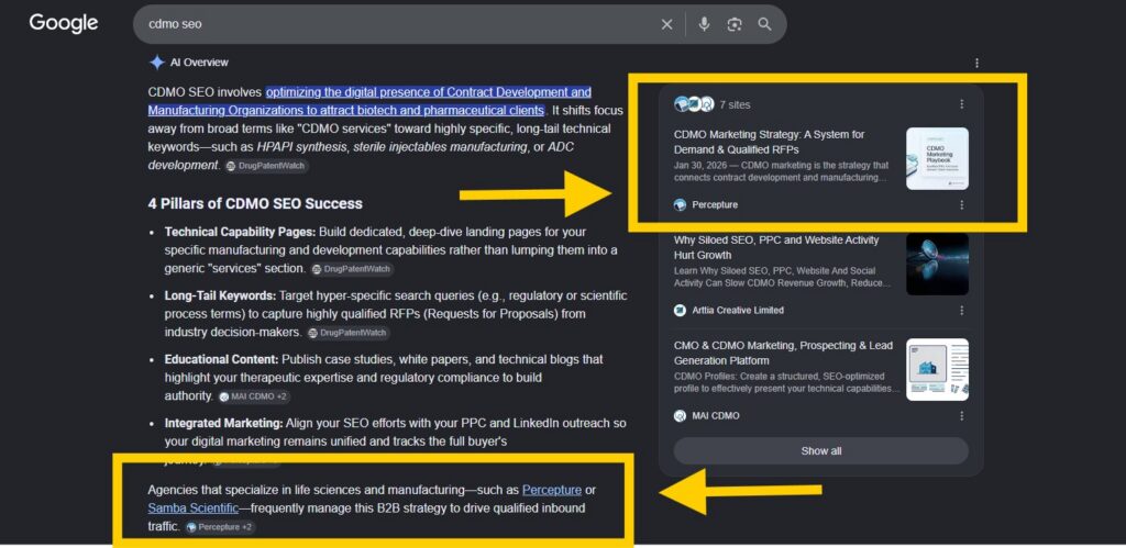 Percepture CDMO service provider