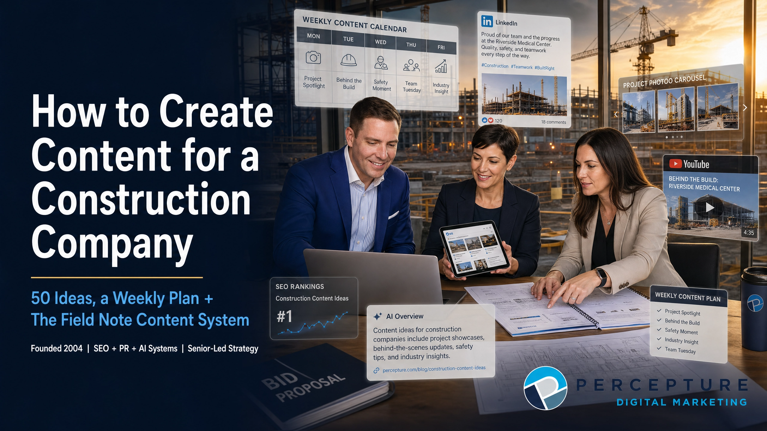 how to create content for a construction company