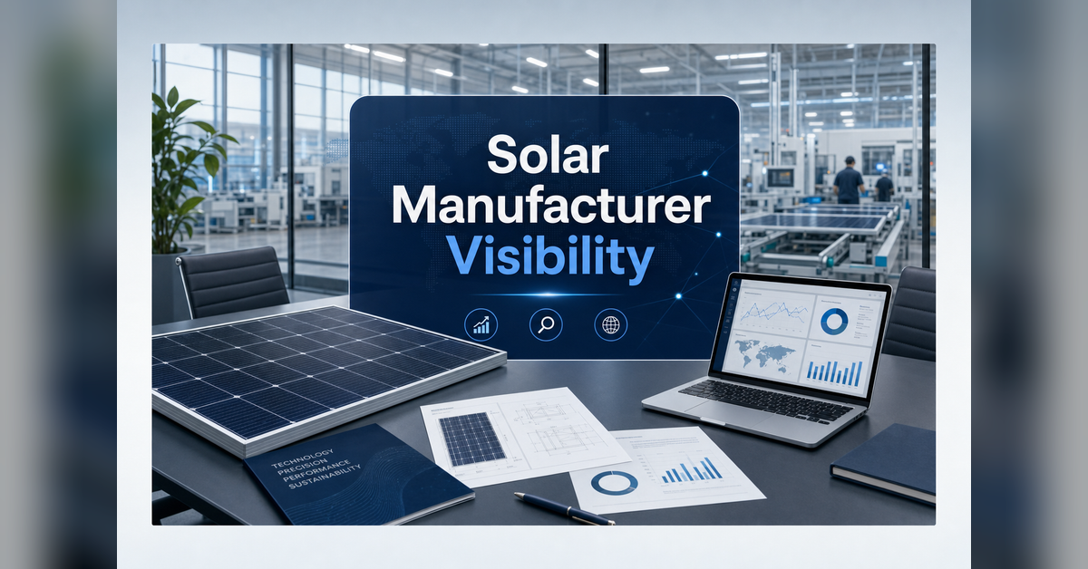 Solar Panel Manufacturers SEO Company strategy for OEMs and distributors