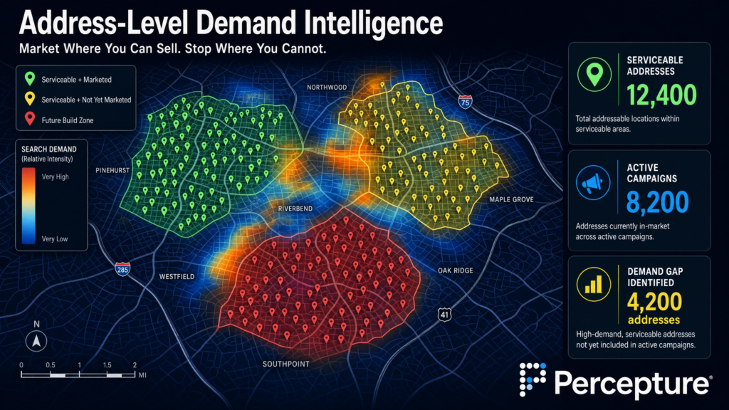 Address-level demand map for Fiber Take-Rate Marketing