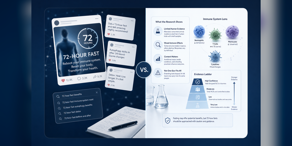 Research-based visual explaining the 72-hour fast immune system regeneration claim.