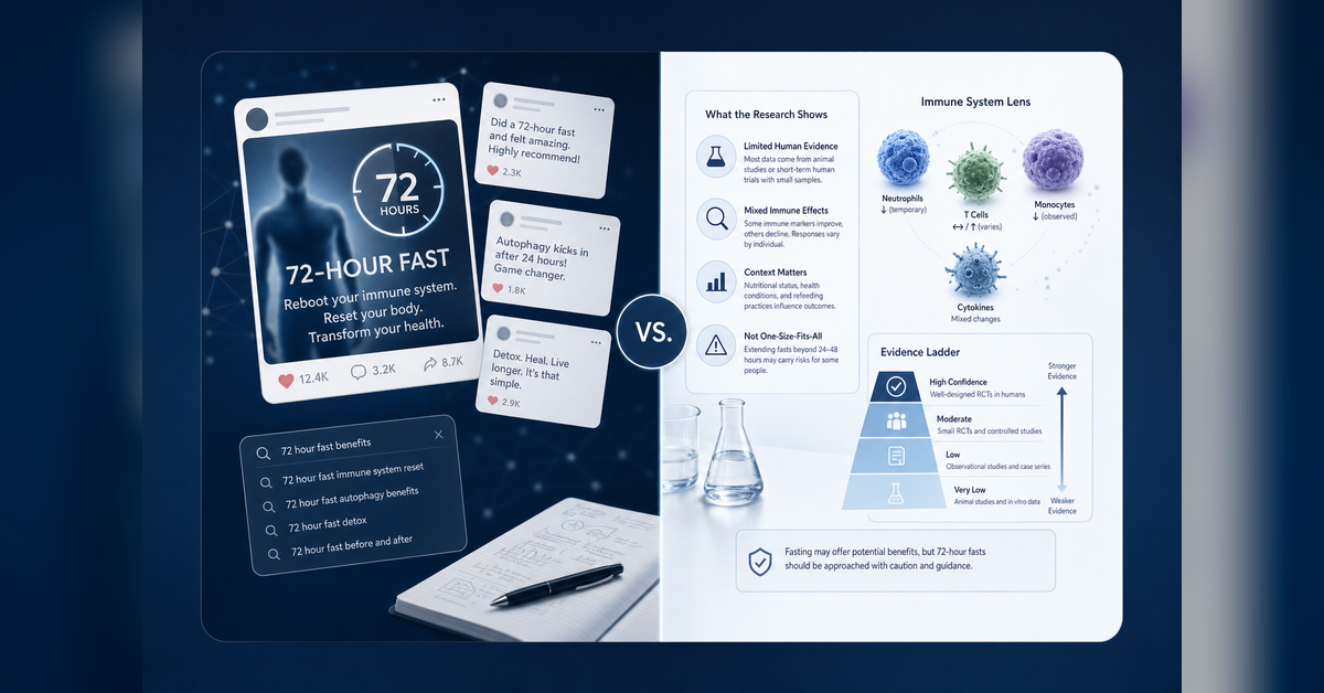 Research-based visual explaining the 72-hour fast immune system regeneration claim.