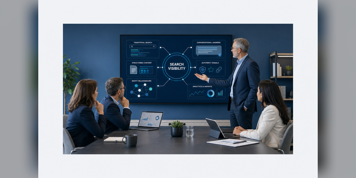 Business leaders comparing agencies who specialize in ai search optimization