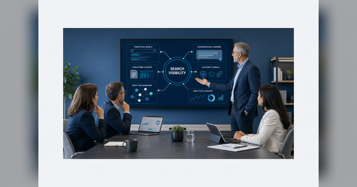 Business leaders comparing agencies who specialize in ai search optimization