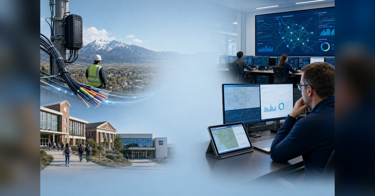 AI and fiber infrastructure guide showing network operations, community connectivity and human oversight