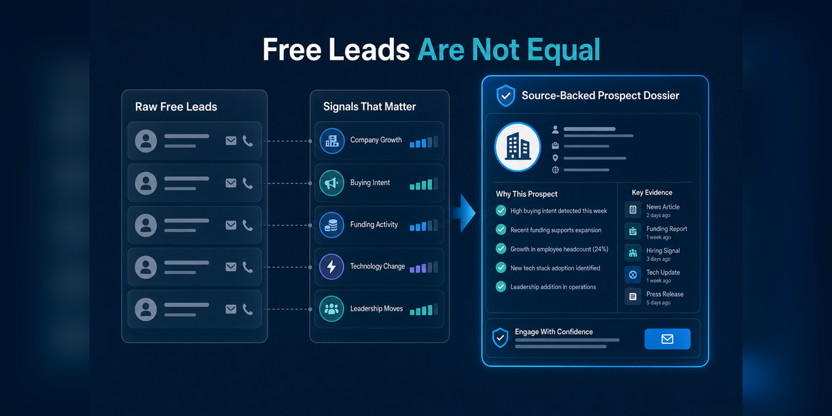 Best vendors for free leads list with buying intent signals compared by contacts, sources, and CRM readiness