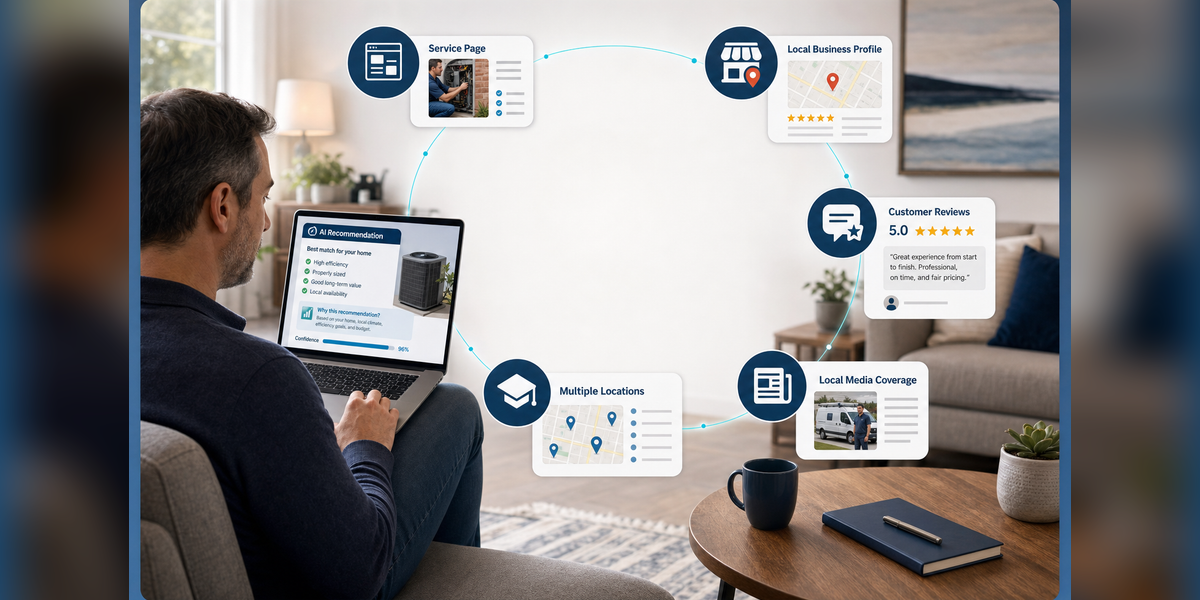 chatgpt for hvac companies visibility supported by local proof, reviews, expert content, and branch availability