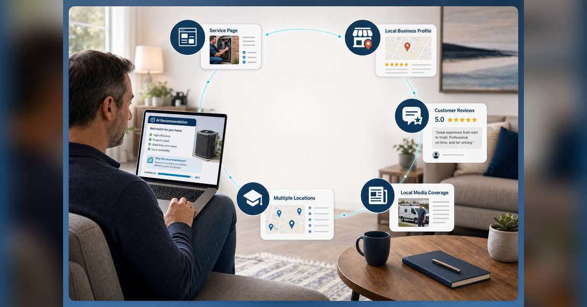chatgpt for hvac companies visibility supported by local proof, reviews, expert content, and branch availability