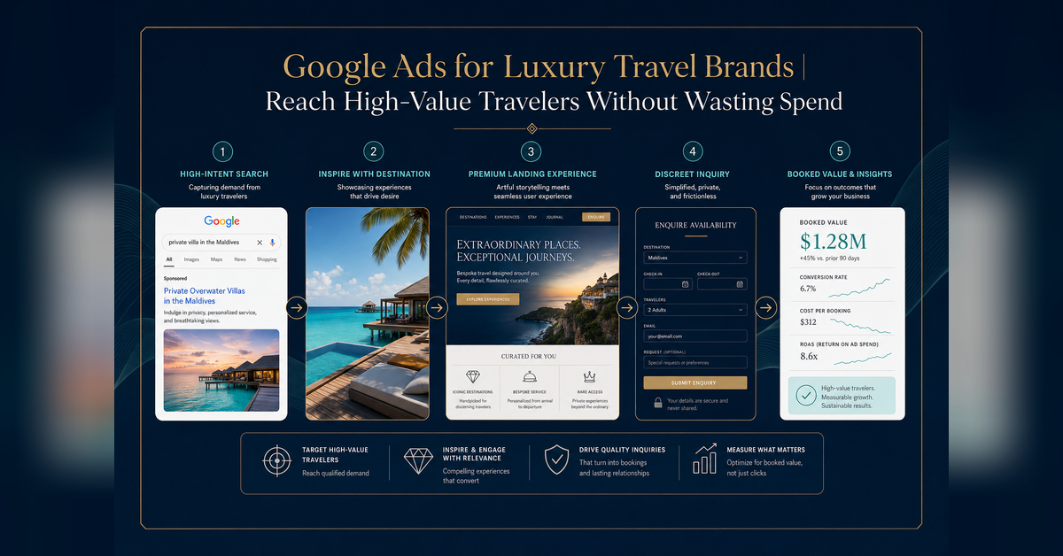 Google Ads for luxury travel brands value-control campaign journey
