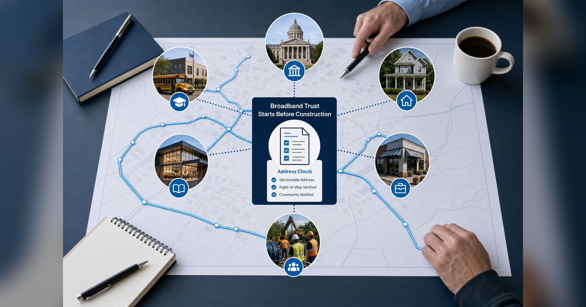How ISPs Build Community Trust Before Broadband Construction with residents, public officials, schools, businesses, and address checks before fiber construction.