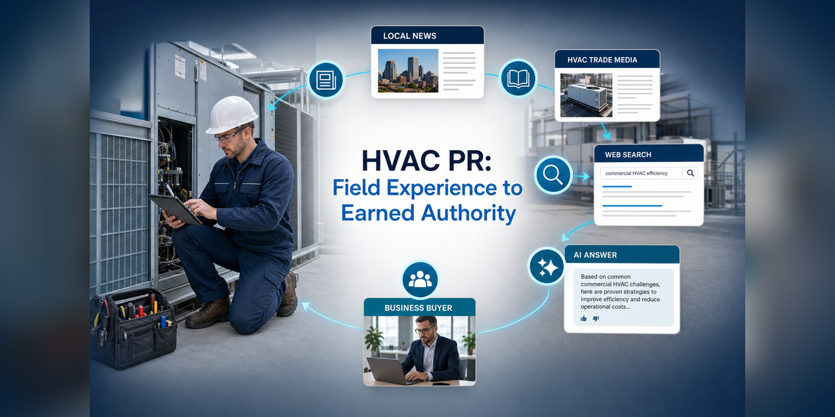 hvac pr strategy connecting field experience to earned media, search visibility, AI citations and buyer trust