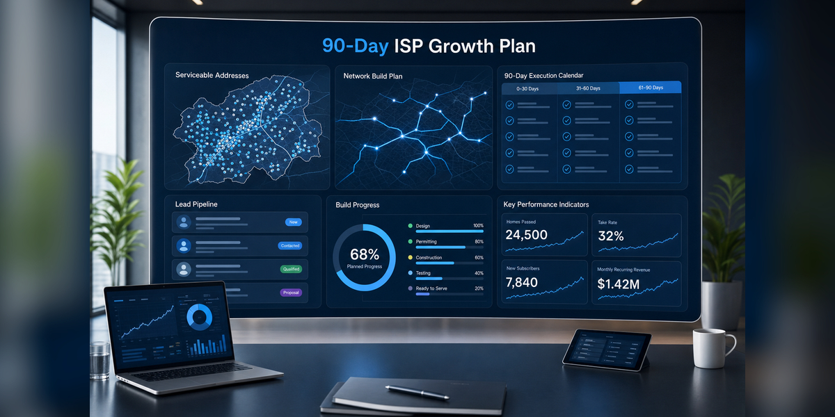 ISP marketing plan for a 90-day broadband growth calendar