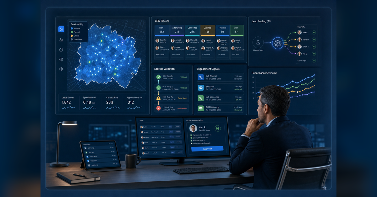 ISP Sales Automation & AI Sales Agents workflow for serviceability-aware lead routing and speed-to-lead