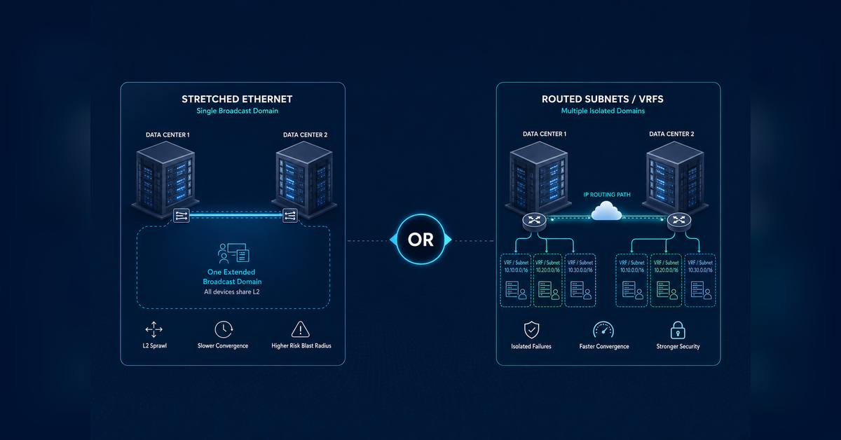 Layer 2 vs Layer 3 DCI architecture comparison for data center interconnect