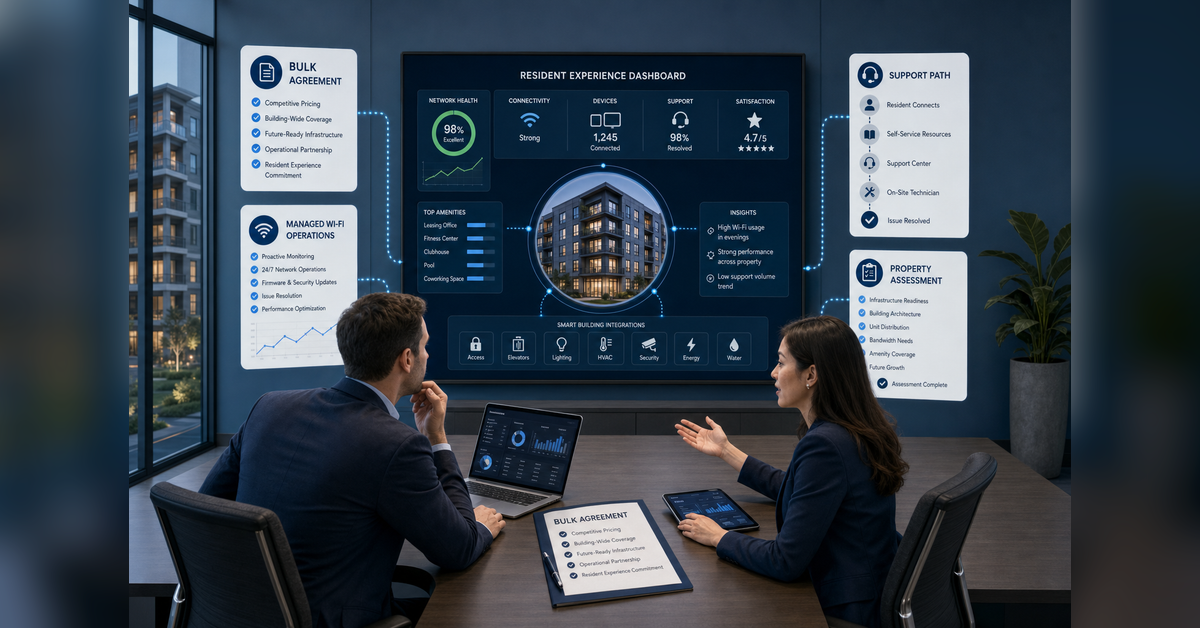 Managed Wi-Fi vs. Bulk Internet decision command center for multifamily property connectivity strategy
