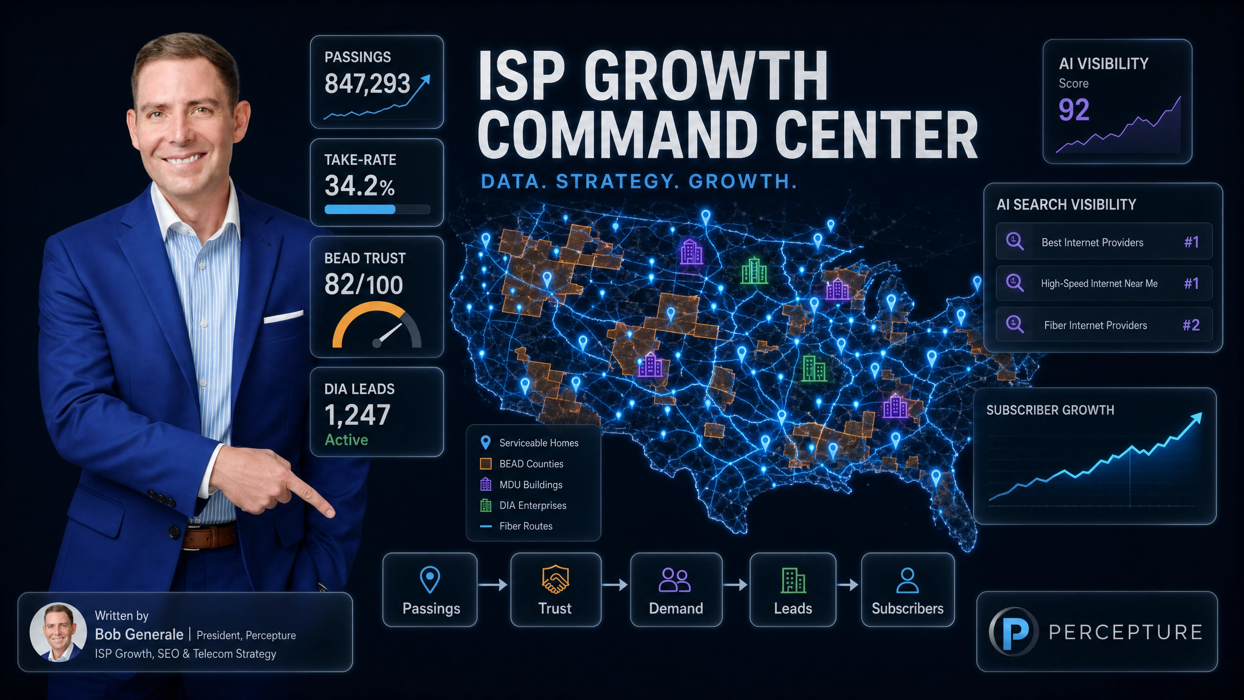 ISP growth command center for broadband subscriber growth strategy