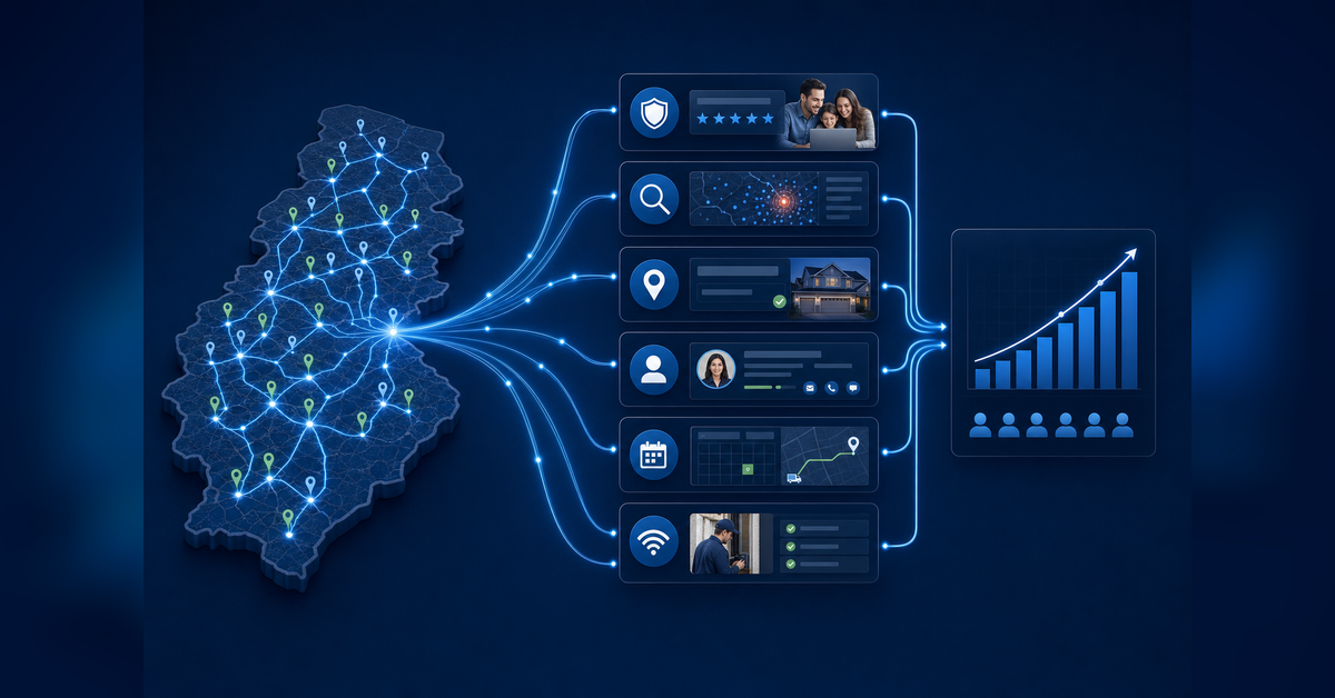 What is ISP marketing? Broadband growth system connecting serviceability, trust, search demand, lead follow-up, and subscribers.
