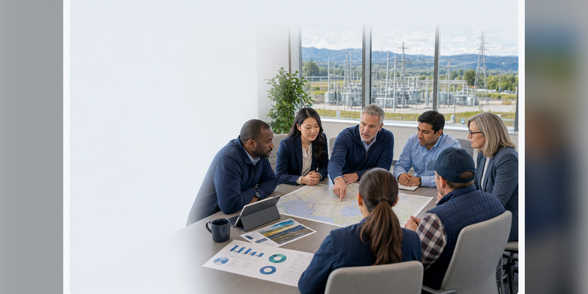 Energy community engagement meeting for utility and power infrastructure stakeholders