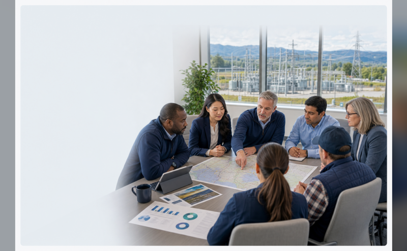 Energy community engagement meeting for utility and power infrastructure stakeholders