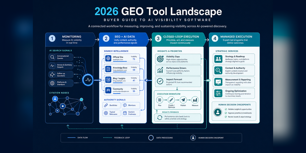 Generative Engine Optimization Tools compared by monitoring, SEO integration, and content execution in 2026