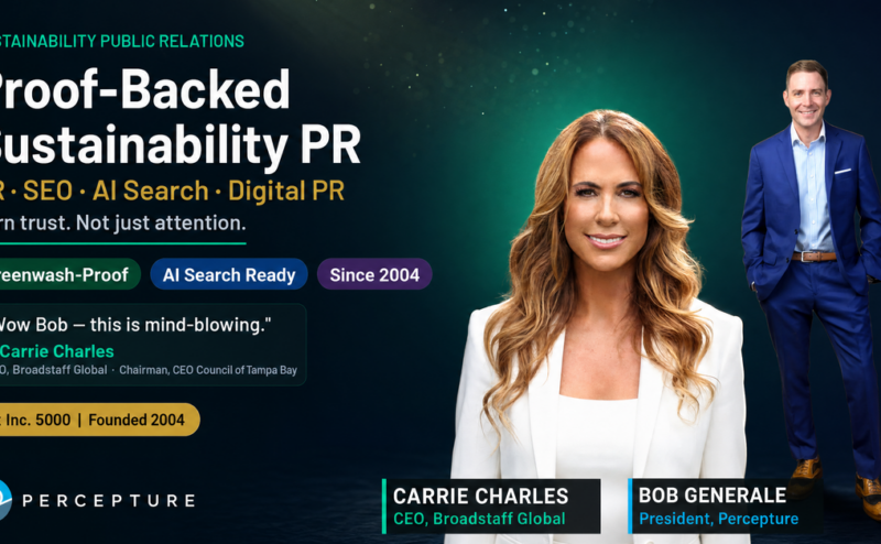sustainability public relations firms with Bob Generale at Percepture