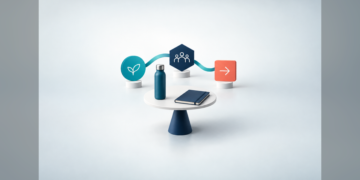 Promotional merchandise connected to a digital PR resource, authority signal and measurement path