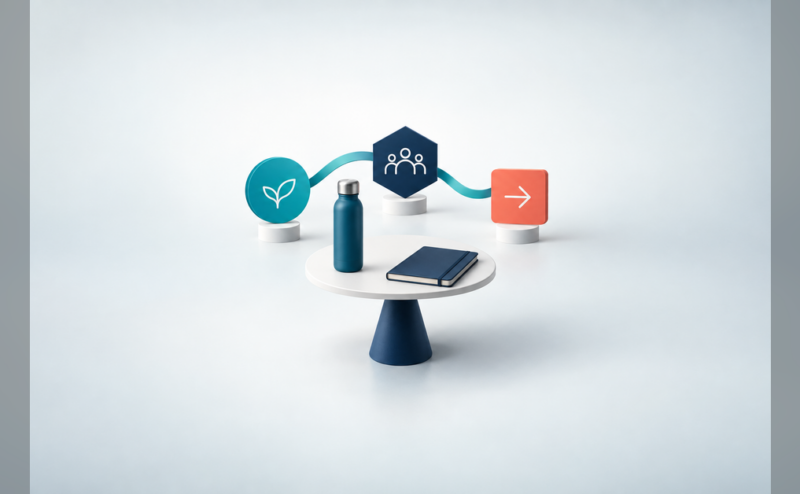 Promotional merchandise connected to a digital PR resource, authority signal and measurement path