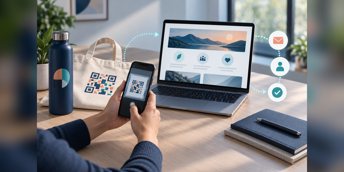 Promotional merchandise connected to a digital campaign journey