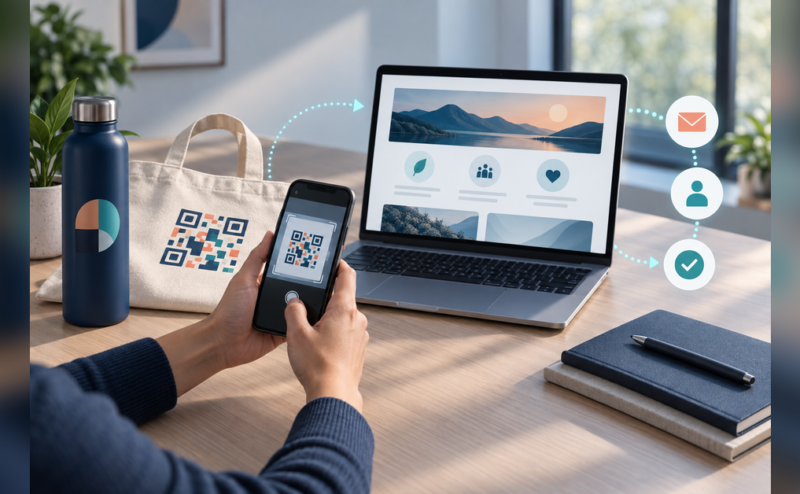 Promotional merchandise connected to a digital campaign journey