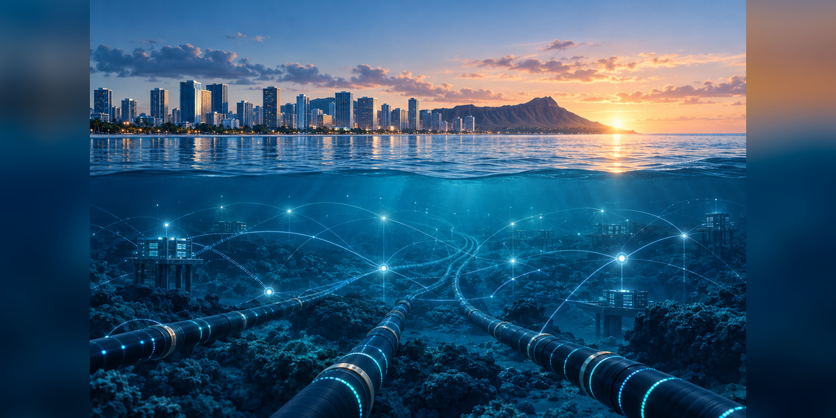 Honolulu digital infrastructure illustration for the PTC 2027 conference guide