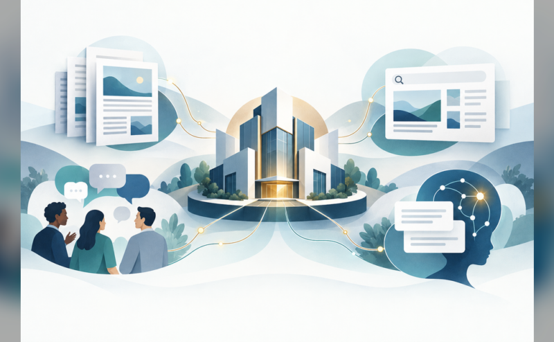 Earned media and AI visibility pathways connecting public coverage, search discovery, and AI answers