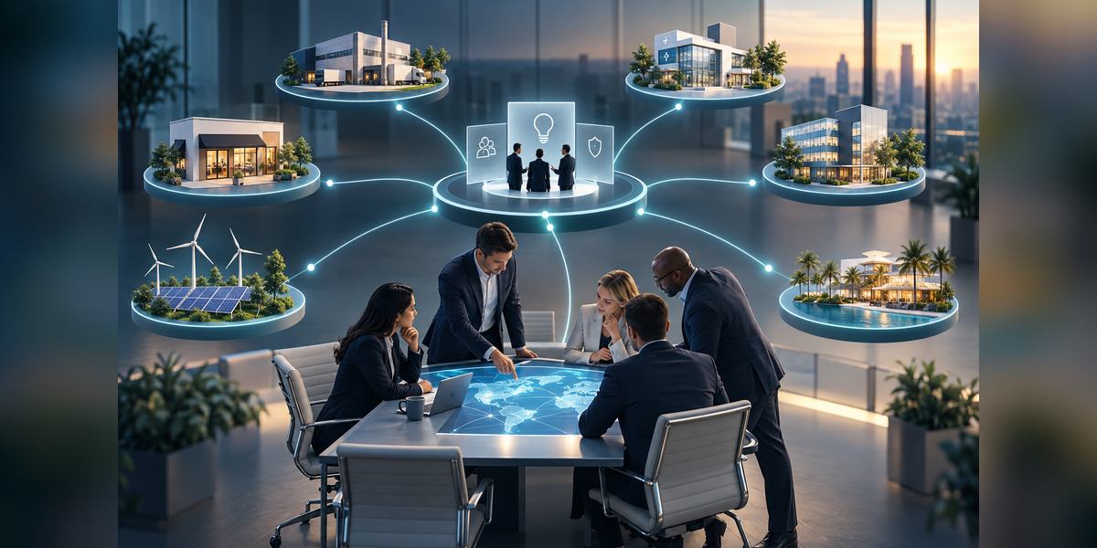 Private equity portfolio marketing strategy connecting multiple companies through shared growth planning