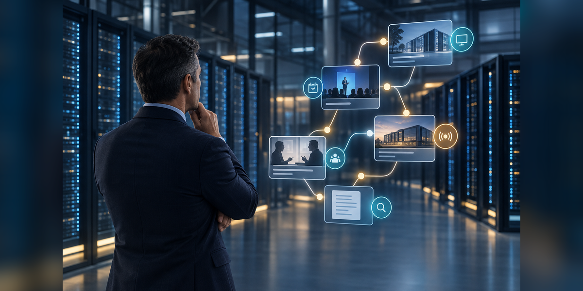 Data center executive thought leadership strategy connecting evidence, media, events, and owned content