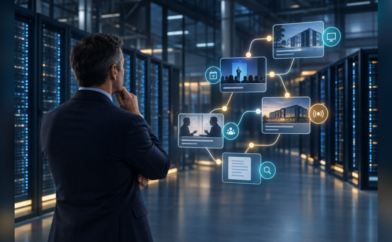 Data center executive thought leadership strategy connecting evidence, media, events, and owned content