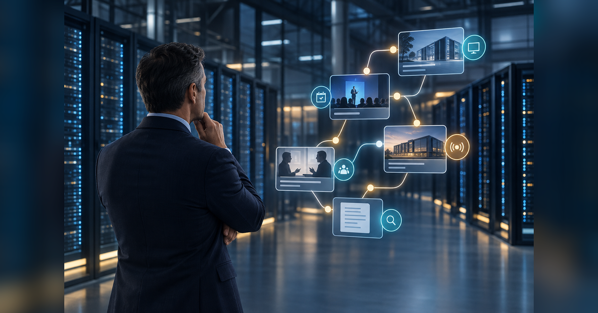 Data center executive thought leadership strategy connecting evidence, media, events, and owned content