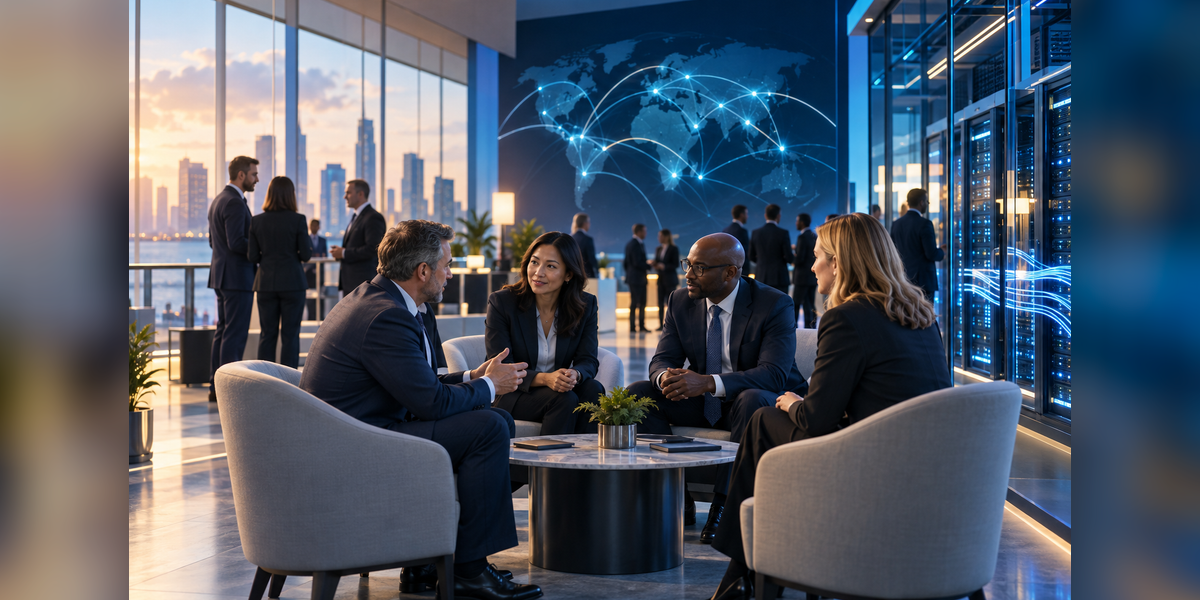 Business leaders planning meetings at an MSP and digital infrastructure summit