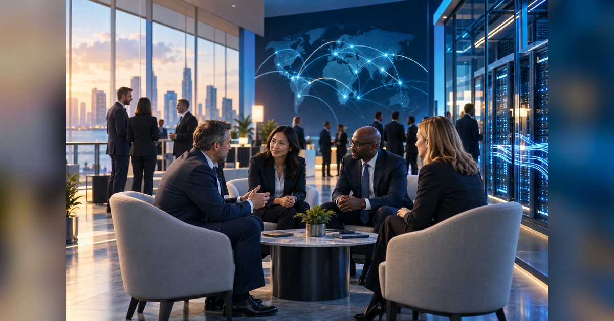 Business leaders planning meetings at an MSP and digital infrastructure summit
