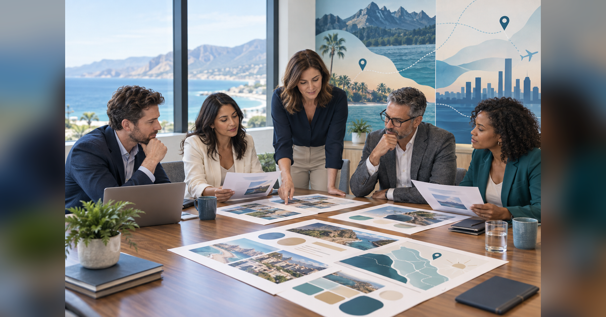 Tourism board leaders comparing public relations agency proposals